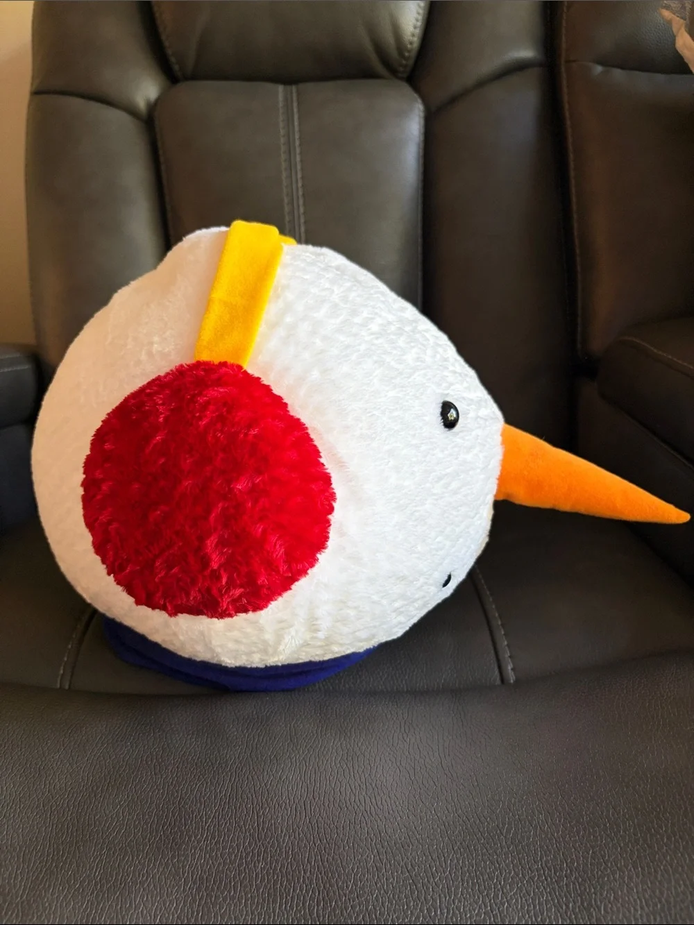 Plush Snowman Head with earmuffs and scarf